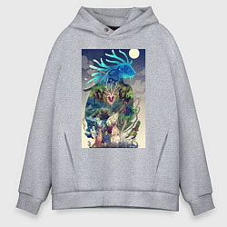 Толстовка оверсайз мужская Принцесса Мононоке Аситака, цвет: меланж