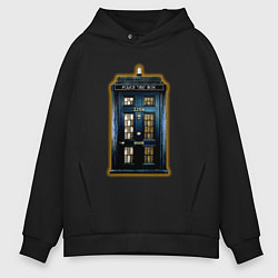 Толстовка оверсайз мужская Tardis Sherlock, цвет: черный