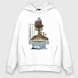 Толстовка оверсайз мужская Bloodborne - Ром, праздный паук, цвет: белый