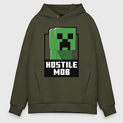 Толстовка оверсайз мужская Minecraft hostile mob, цвет: хаки