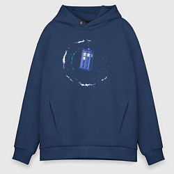 Толстовка оверсайз мужская Galaxy tardis, цвет: тёмно-синий