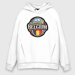 Толстовка оверсайз мужская Belgium, цвет: белый