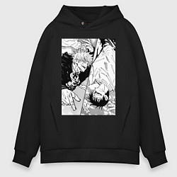 Толстовка оверсайз мужская Магическая битва Сатору Годзё Тоджи, цвет: черный