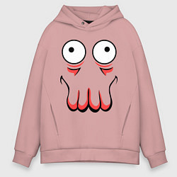 Толстовка оверсайз мужская John Zoidberg Face, цвет: пыльно-розовый