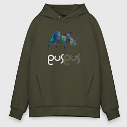 Толстовка оверсайз мужская Gus Gus - A band, цвет: хаки