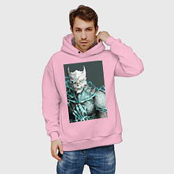 Толстовка оверсайз мужская Кайдзю номер восемь, цвет: светло-розовый — фото 2