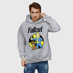 Толстовка оверсайз мужская Vault boy and dog, цвет: меланж — фото 2