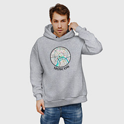 Толстовка оверсайз мужская Moscow center, цвет: меланж — фото 2