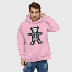 Толстовка оверсайз мужская Skeletor bear, цвет: светло-розовый — фото 2