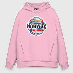Толстовка оверсайз мужская Norway, цвет: светло-розовый