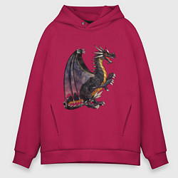 Толстовка оверсайз мужская HOMM3 Black Dragon, цвет: маджента