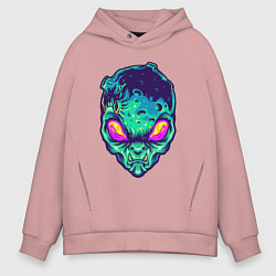 Толстовка оверсайз мужская Лунный пришелец, цвет: пыльно-розовый