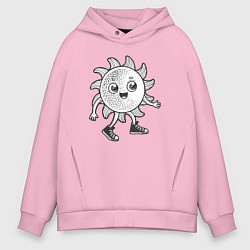 Толстовка оверсайз мужская Солнечный человечек, цвет: светло-розовый