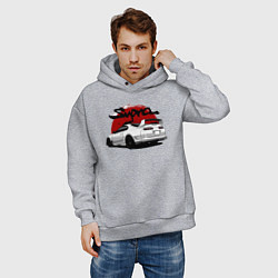 Толстовка оверсайз мужская Автомобиль Toyota Supra, цвет: меланж — фото 2