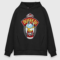 Толстовка оверсайз мужская Duff beer with Homer, цвет: черный
