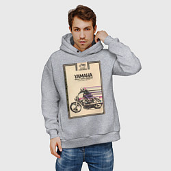 Толстовка оверсайз мужская Мотоцикл Yamaha, цвет: меланж — фото 2
