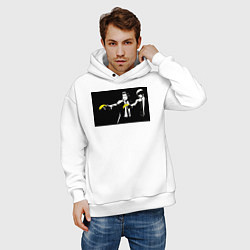 Толстовка оверсайз мужская Бэнкси банановое чтиво, цвет: белый — фото 2