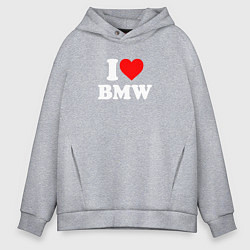 Толстовка оверсайз мужская I love my BMW, цвет: меланж