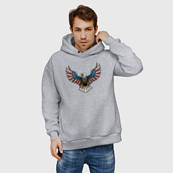Толстовка оверсайз мужская Eagle - America, цвет: меланж — фото 2