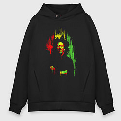 Толстовка оверсайз мужская Bob Marley vibe, цвет: черный