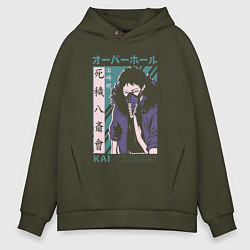 Толстовка оверсайз мужская Моя геройская академия Chisaki Kai, цвет: хаки