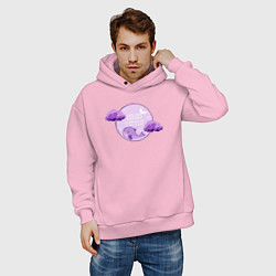 Толстовка оверсайз мужская BTS Полночь, цвет: светло-розовый — фото 2