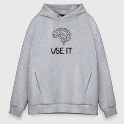 Толстовка оверсайз мужская Use it brain, цвет: меланж