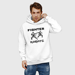 Толстовка оверсайз мужская Fighters karate, цвет: белый — фото 2