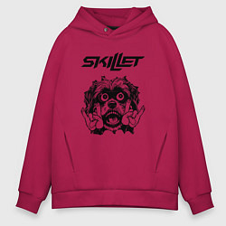 Толстовка оверсайз мужская Skillet - rock dog, цвет: маджента