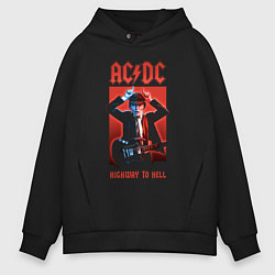 Толстовка оверсайз мужская ACDC Angus Young, цвет: черный