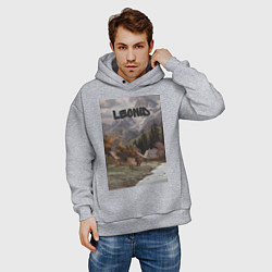 Толстовка оверсайз мужская Leonid деревушка, цвет: меланж — фото 2