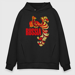 Толстовка оверсайз мужская Russia, цвет: черный