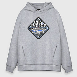 Толстовка оверсайз мужская City police, цвет: меланж