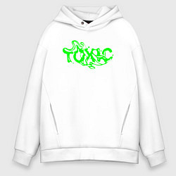Толстовка оверсайз мужская Toxic text, цвет: белый
