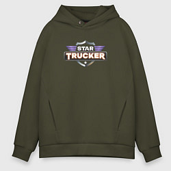 Толстовка оверсайз мужская Star Trucker, цвет: хаки