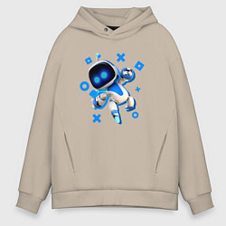 Толстовка оверсайз мужская Астро бот - маскот, цвет: миндальный