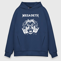 Толстовка оверсайз мужская Megadeth rock dog, цвет: тёмно-синий