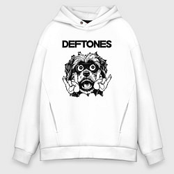 Толстовка оверсайз мужская Deftones - rock dog, цвет: белый