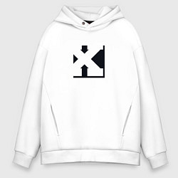 Толстовка оверсайз мужская Минималистический икс, цвет: белый