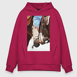 Толстовка оверсайз мужская Western style, цвет: маджента