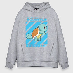 Толстовка оверсайз мужская Покемоны Сквиртл Squirtle, цвет: меланж