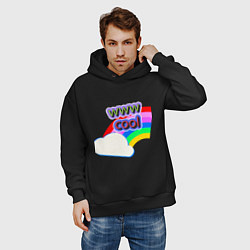Толстовка оверсайз мужская Rainbow Vibes, цвет: черный — фото 2