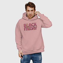 Толстовка оверсайз мужская Black friday day, цвет: пыльно-розовый — фото 2