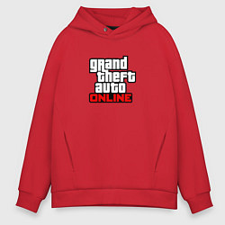 Толстовка оверсайз мужская GTA online logo game, цвет: красный