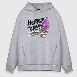 Толстовка оверсайз мужская Horror ice cream, цвет: меланж