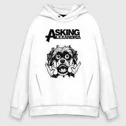 Толстовка оверсайз мужская Asking Alexandria - rock dog, цвет: белый