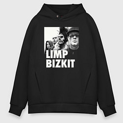 Толстовка оверсайз мужская Limp Bizkit rap rock, цвет: черный