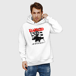 Толстовка оверсайз мужская Rancid and out come the wolves, цвет: белый — фото 2