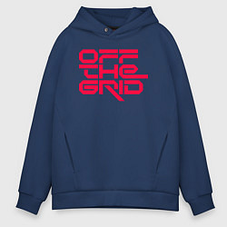 Толстовка оверсайз мужская Off the grid logo, цвет: тёмно-синий