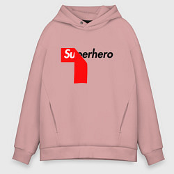 Толстовка оверсайз мужская Супергерой, цвет: пыльно-розовый